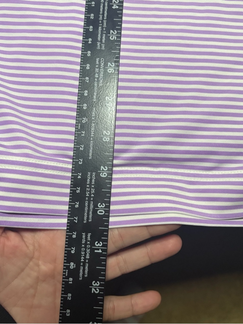 FootJoy Men's Large Purple and White Striped Polo - Picture 7 of 10